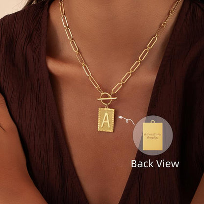 Dainty Initial Toggle Necklace