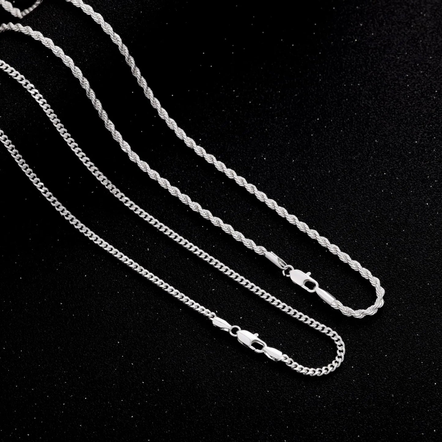 2pc Cuban Link Rope Necklace