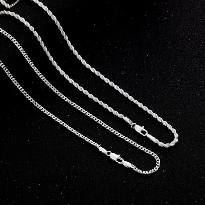 2pc Cuban Link Rope Necklace