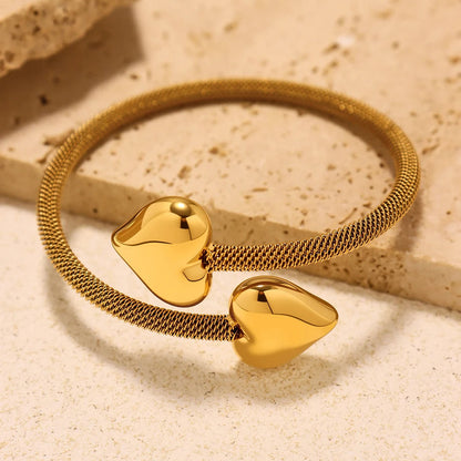 Glossy Heart Cuff Bracelet