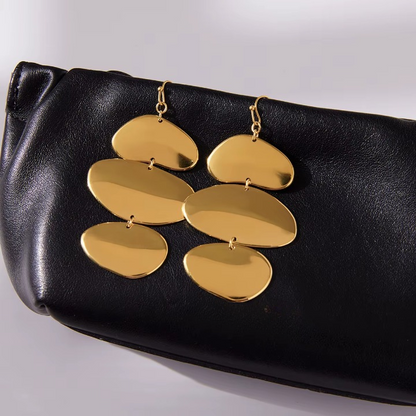 18K Stacked Meditation Stone Earrings