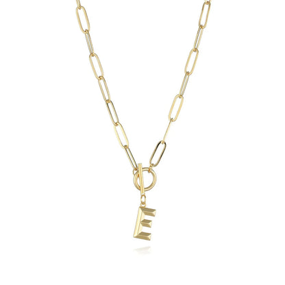 A-Z Initial Toggle Paperclip Necklace