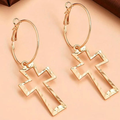 Chunky Cross Buckle Earrings