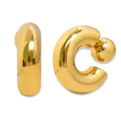 Chunky C Initial Earring