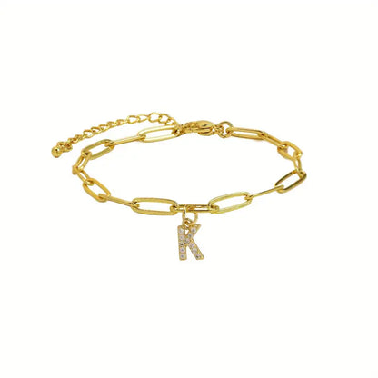 A-Z Initial Paperclip Bracelet