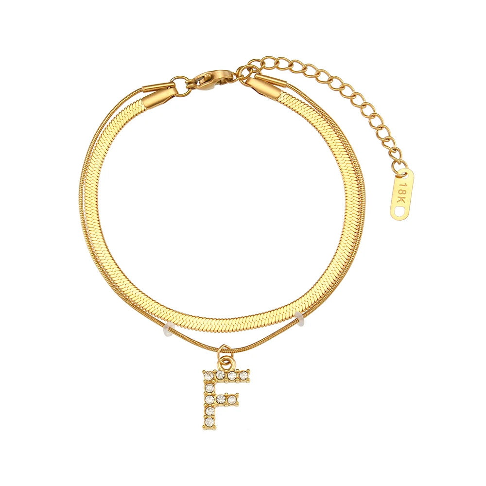 A-Z Herringbone Initial Necklace