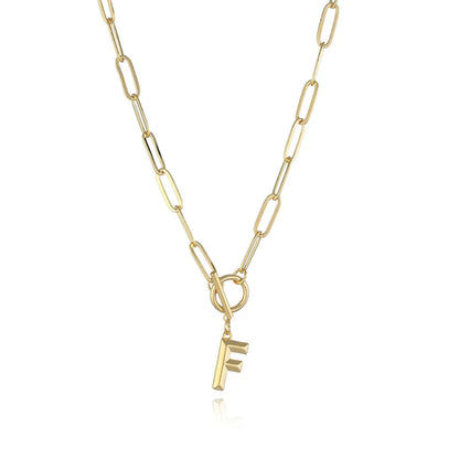 A-Z Initial Toggle Paperclip Necklace