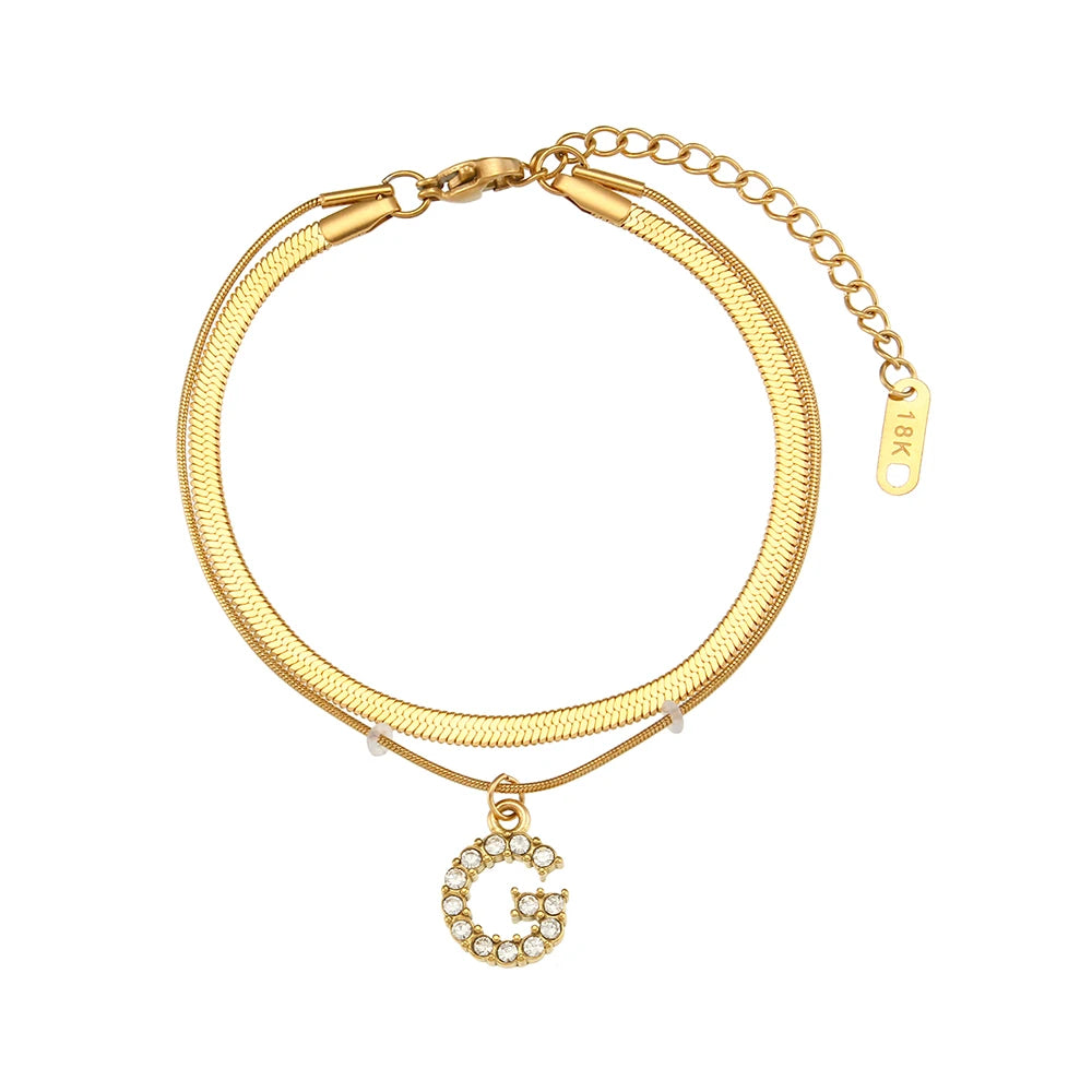 A-Z Herringbone Initial Necklace