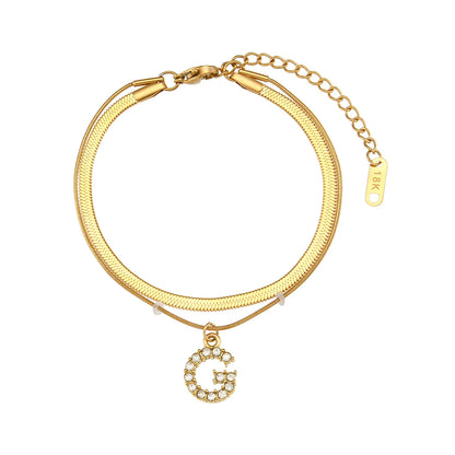 A-Z Herringbone Initial Necklace