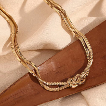 Dual Knot Snake Chain Necklace