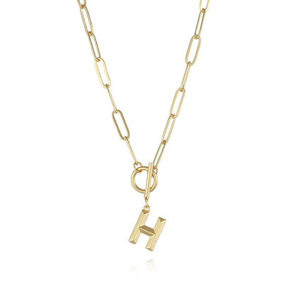 A-Z Initial Toggle Paperclip Necklace