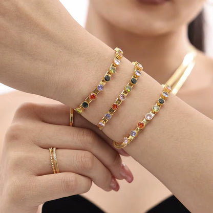 18K Jewel Tone Herringbone Set