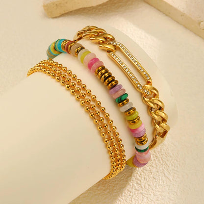 3pc Classic Rainbow Bracelet Set
