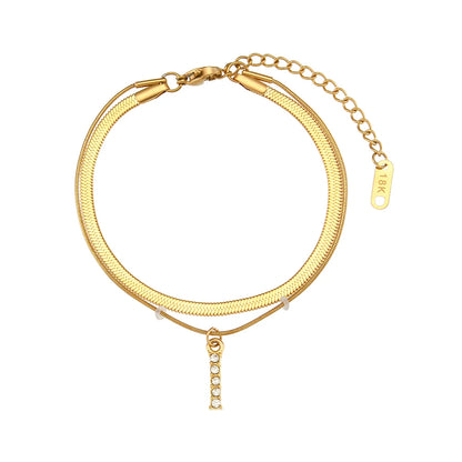 A-Z Herringbone Initial Necklace