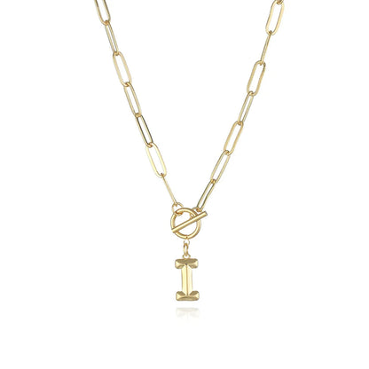 A-Z Initial Toggle Paperclip Necklace