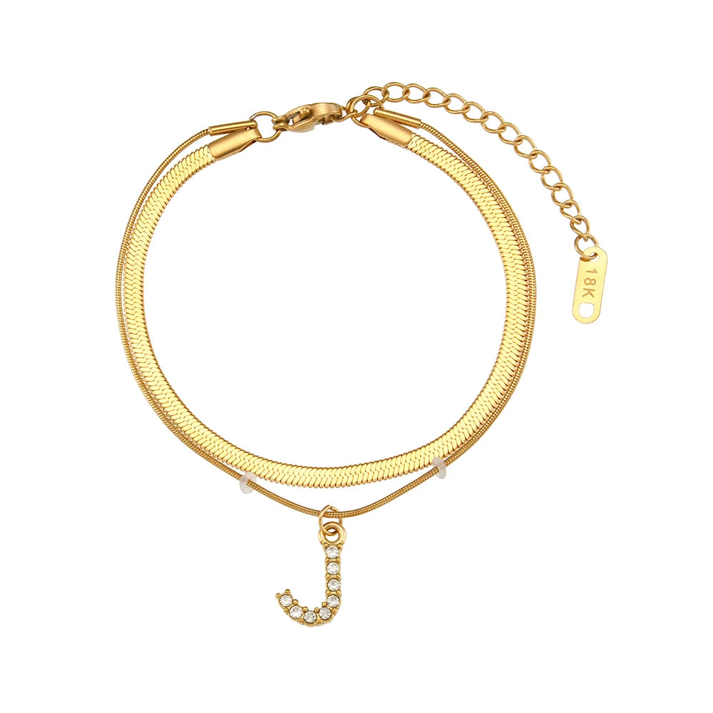 A-Z Herringbone Initial Necklace