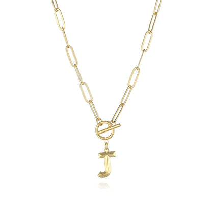 A-Z Initial Toggle Paperclip Necklace
