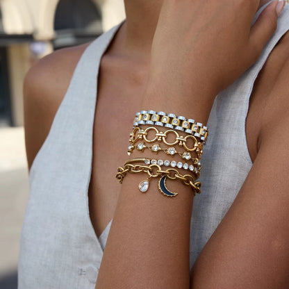 5pc Drop Moon Bracelet Stack