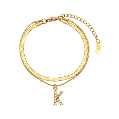 A-Z Herringbone Initial Necklace