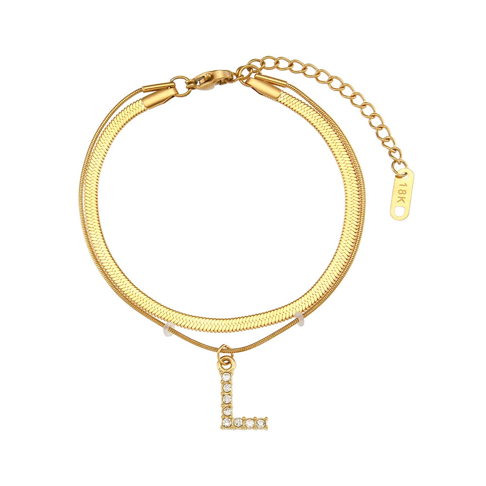 A-Z Herringbone Initial Necklace