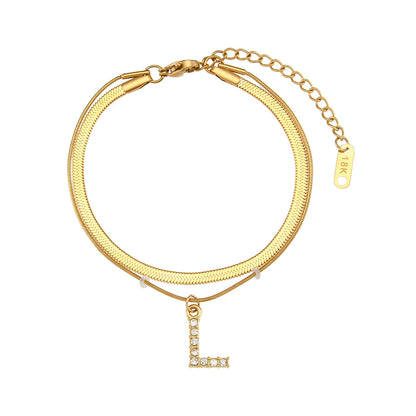 A-Z Herringbone Initial Necklace