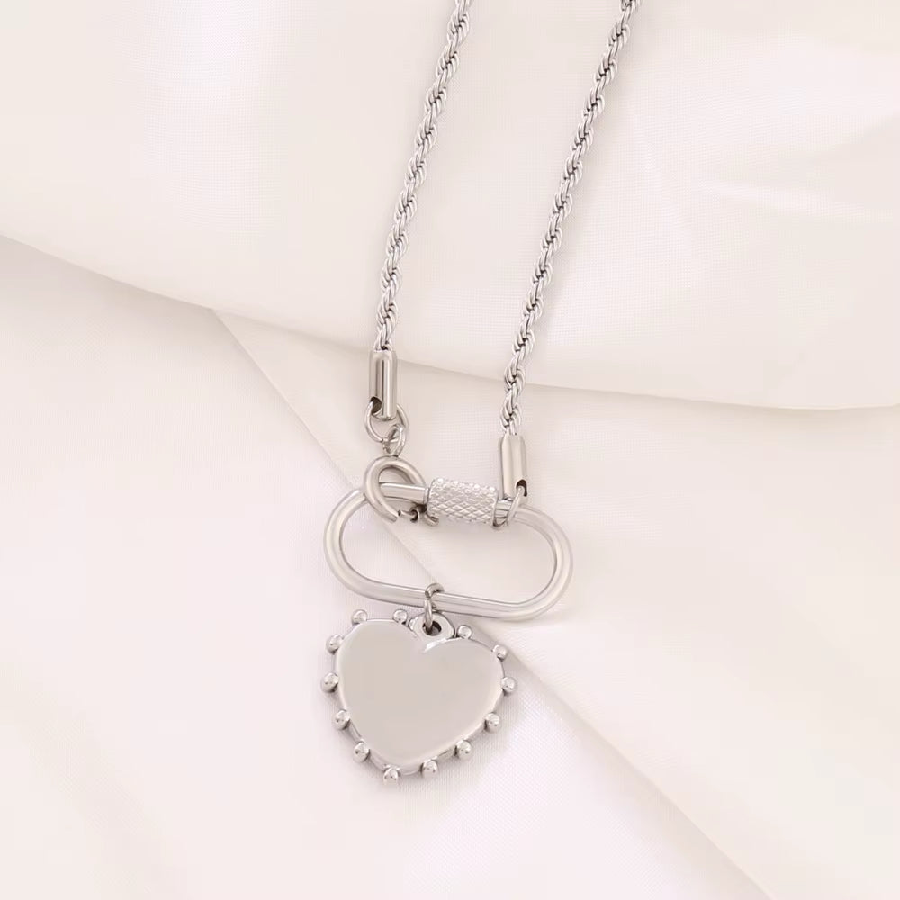 Carabiner Heart Statement Necklace