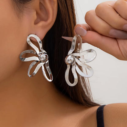 Half Flower Stud Earrings