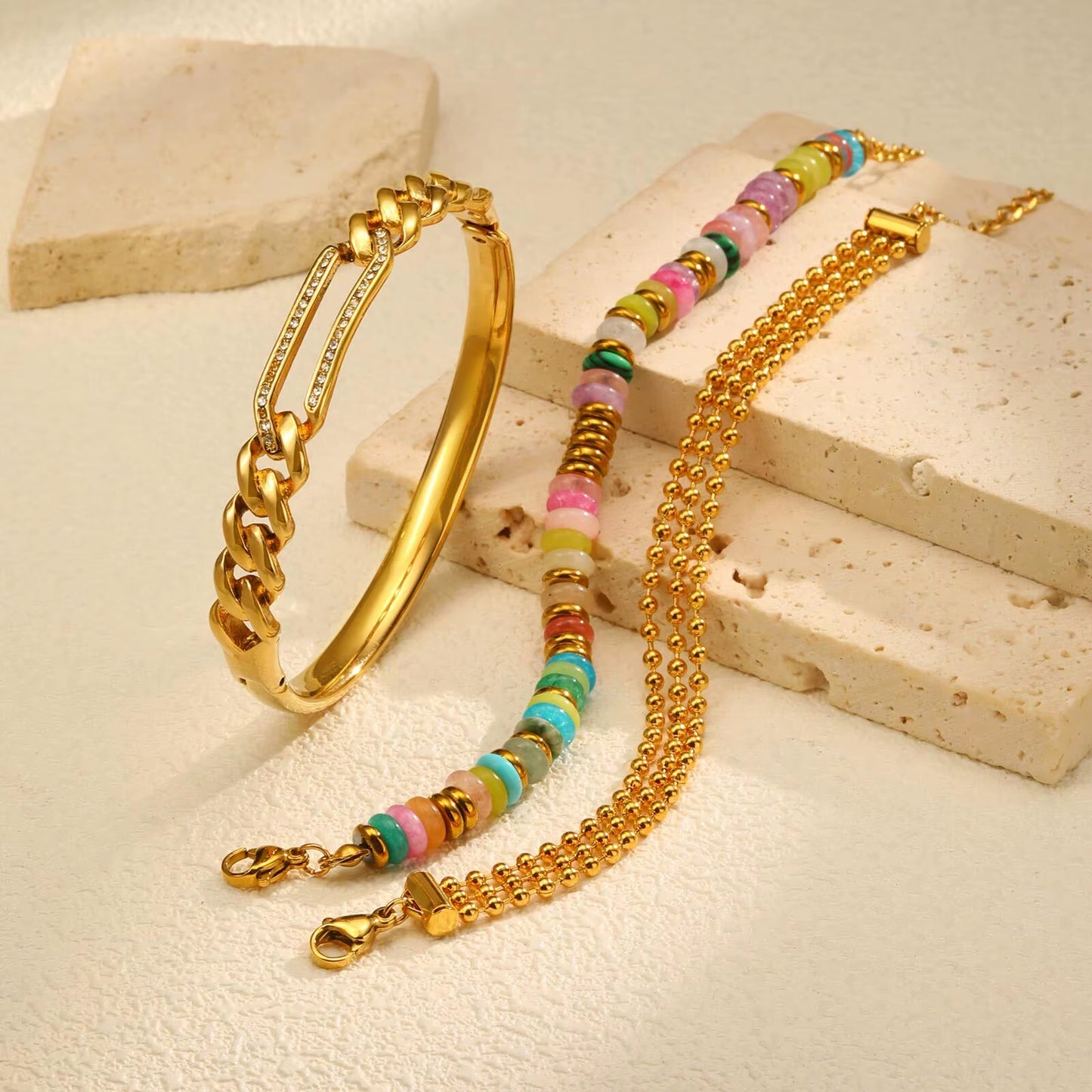 3pc Classic Rainbow Bracelet Set
