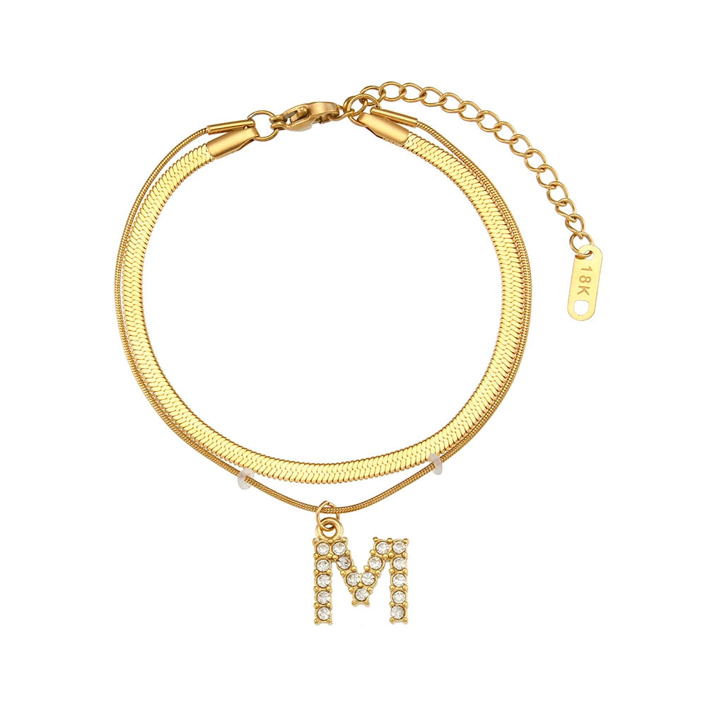 A-Z Herringbone Initial Necklace