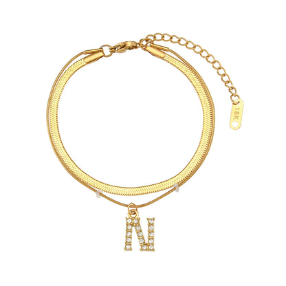 A-Z Herringbone Initial Necklace