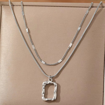 2pc Open Square Necklace Set
