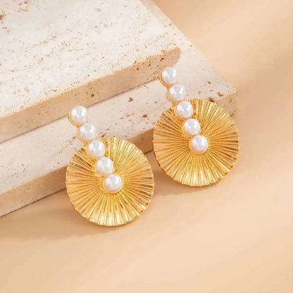 Pearl Fan Stud Earrings