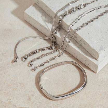 5pc Buckle Square Bracelet Stack