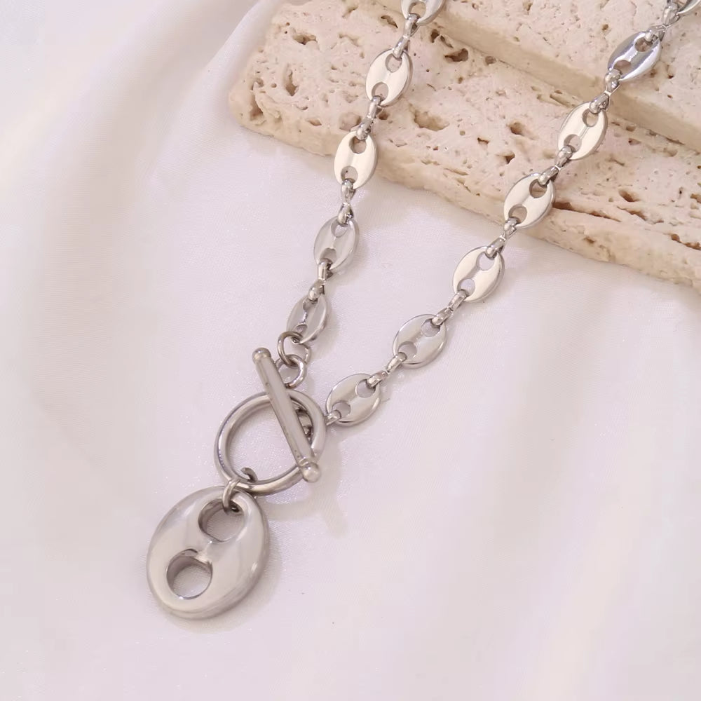 Coffee Bean Toggle Necklace