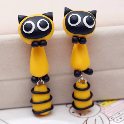 Yellow Raccoon Earrings