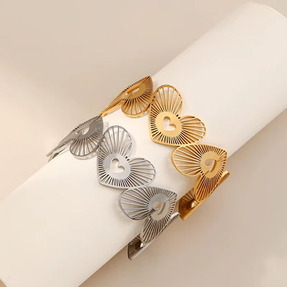 Hollow Heart Cuff Bracelet