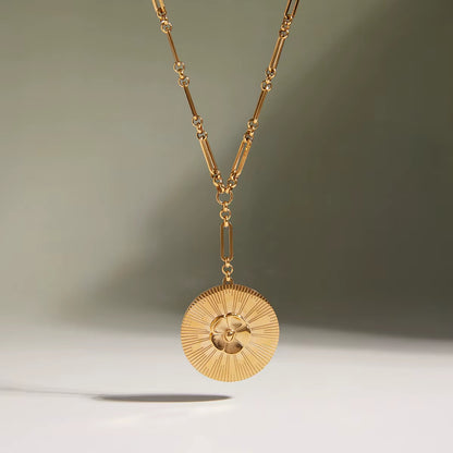 18K Ribbed Camellia Flower Necklace