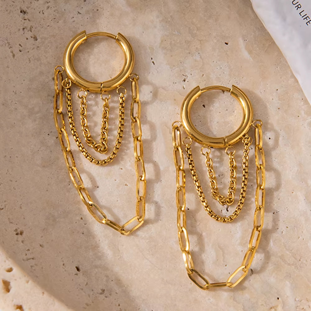 18K Gold Plated Tassel Earrings