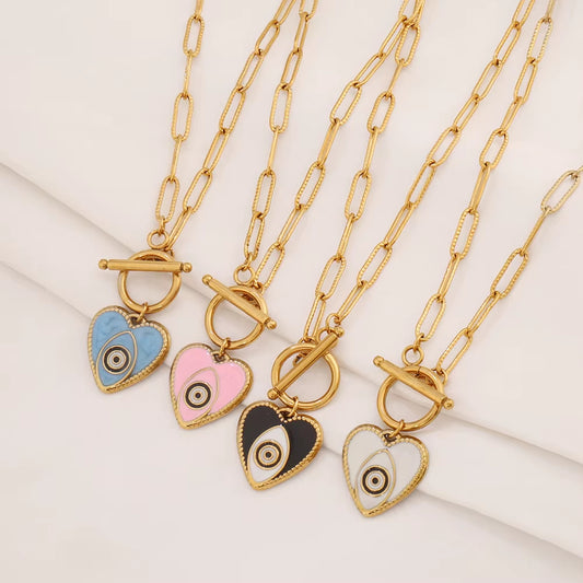 Evil Eye Toggle Necklace