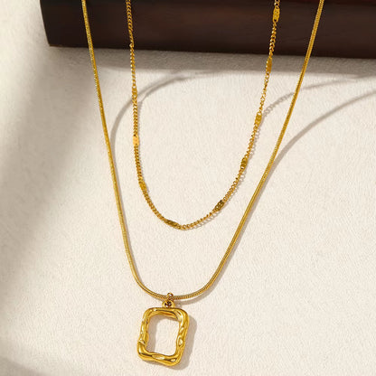 2pc Open Square Necklace Set