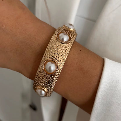 Aesthetic Pearl Spring Bracelet Stack