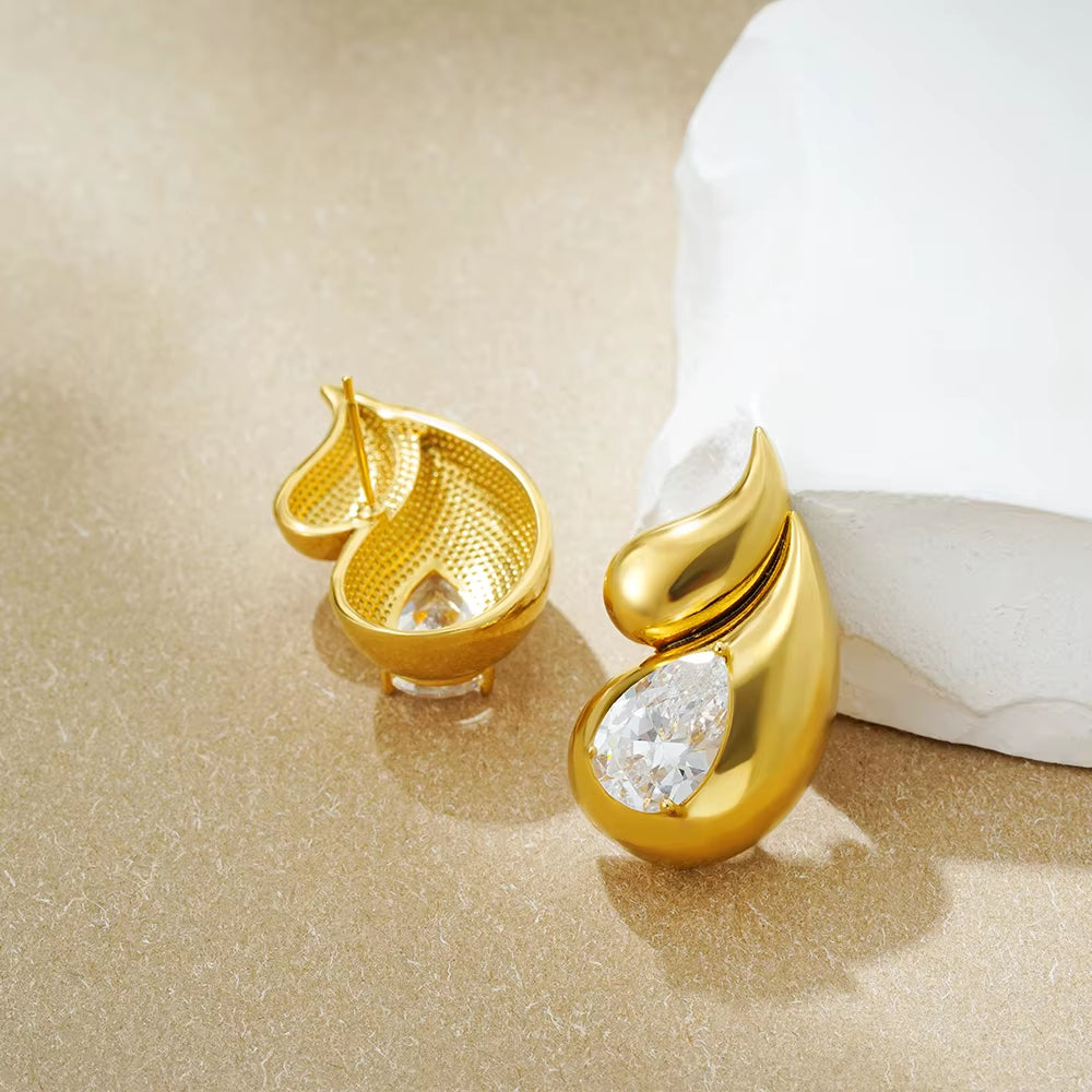 Double Teardrop Statement Earrings