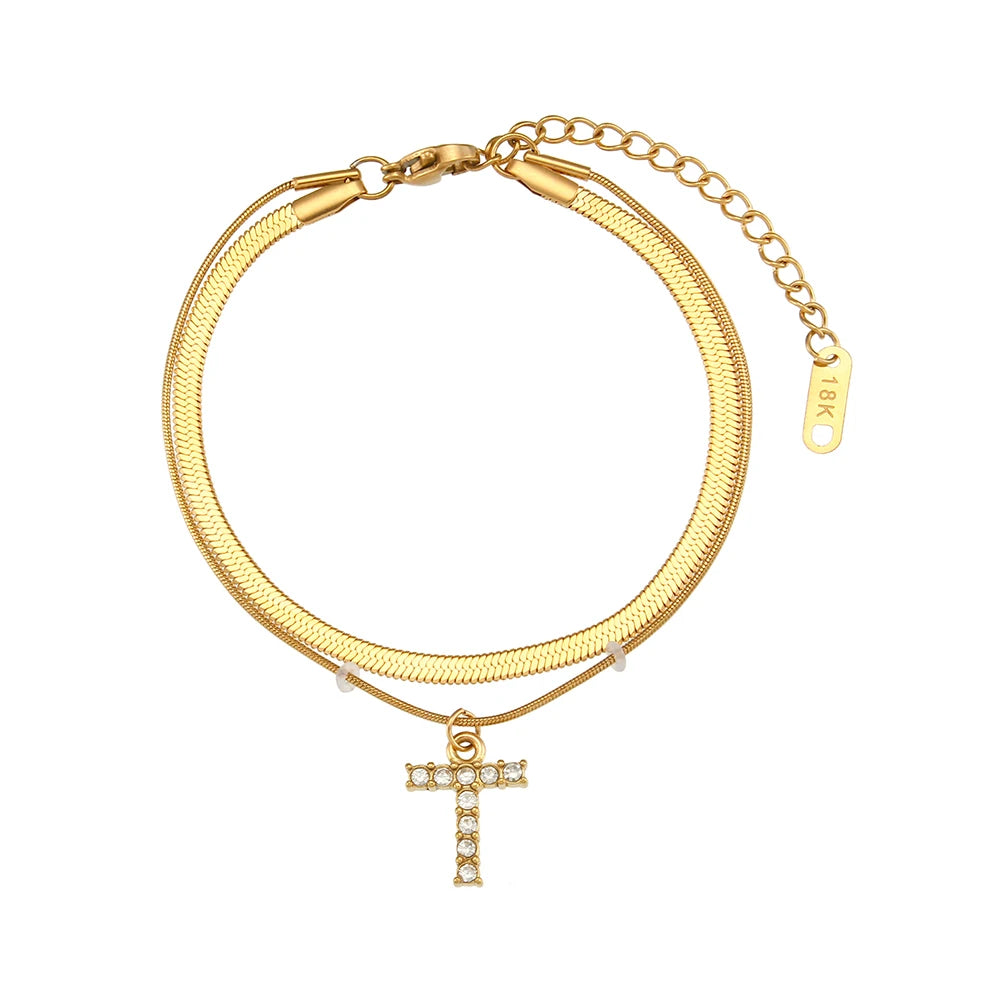 A-Z Herringbone Initial Necklace