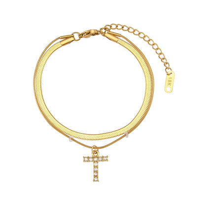 A-Z Herringbone Initial Necklace