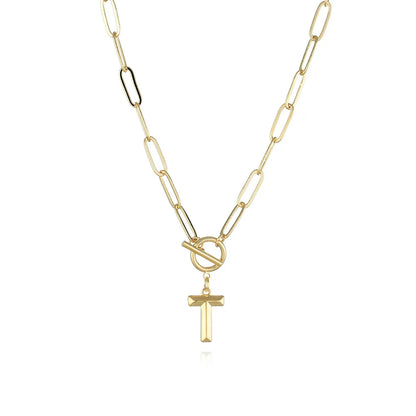 A-Z Initial Toggle Paperclip Necklace