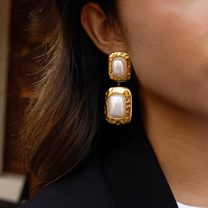 Square Pearl Earrings