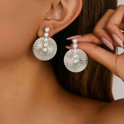 Pearl Fan Stud Earrings
