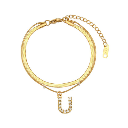 A-Z Herringbone Initial Necklace