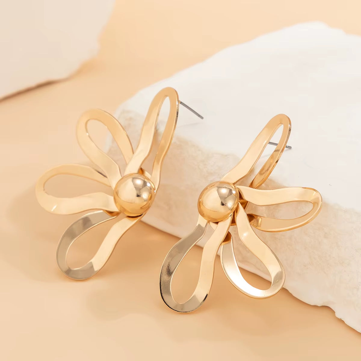 Half Flower Stud Earrings