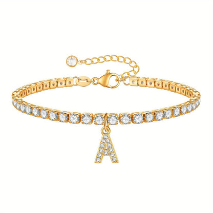 A-Z Diamond Initial Tennis Bracelet